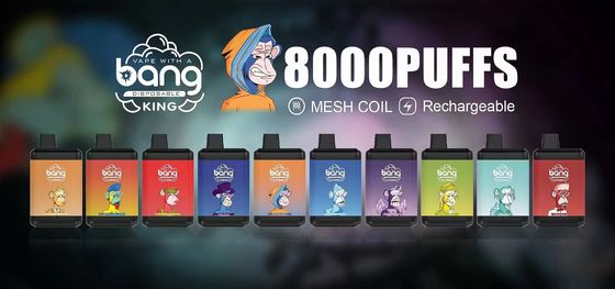 E-액체 16 밀리람베르트와 충격 왕 8000 버릴 수 있는 불연성 담배 650mAh