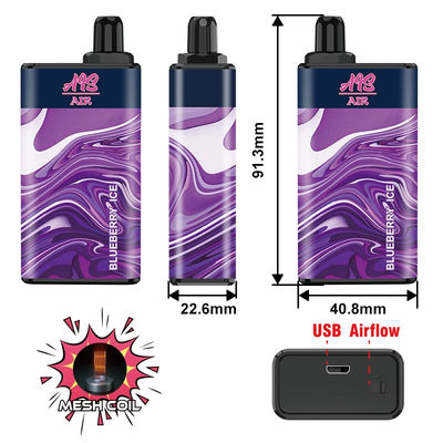 950mAh AI 공기 5000 퍼프 CBD 버릴 수 있는 장치 15 밀리람베르트를 기화시킵니다