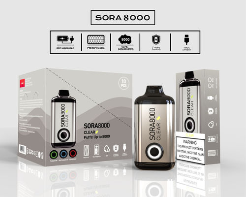 메시 코일 650mAh 사전 채워진 일회용 바이프 14ml 8000 펌프 0mg/20mg/50mg