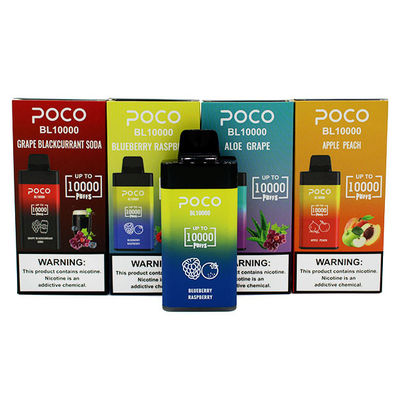 고성능 디자인 POCO 10000PUFFS 20ML E 액체와 5% 니크로 일회용 바이프 펜