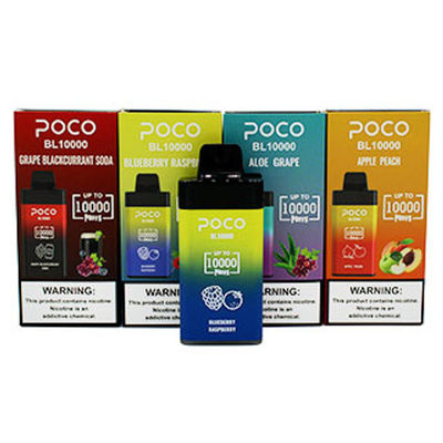 POCO BL10000 큰 분첩은 재충전할 수 있는 처분할 수 있는 Vape 20ml 5% Nic 650mAh를 미리 채웠습니다