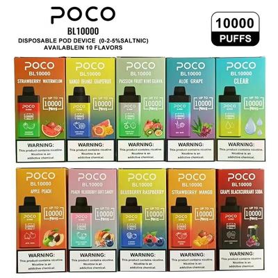 POCO BL10000 큰 분첩은 재충전할 수 있는 처분할 수 있는 Vape 20ml 5% Nic 650mAh를 미리 채웠습니다