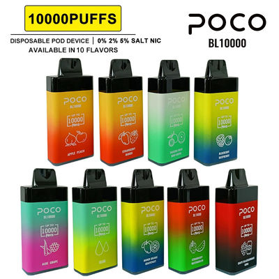 POCO BL10000 재충전 할 수 있는 일회용 바이프 20ml 5% Nic 650mAh 메시 과일 펄버