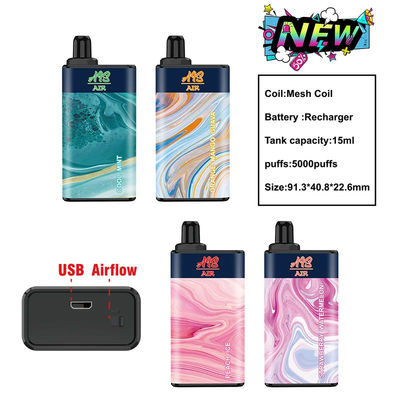 950mAh AI 공기 5000 퍼프 CBD 버릴 수 있는 장치 15 밀리람베르트를 기화시킵니다