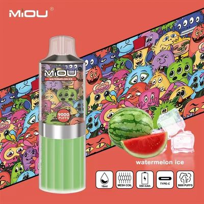 MIOU 9000 CBD 일회용 바이프 장치 18ml E 액체 전면 포드 바이프