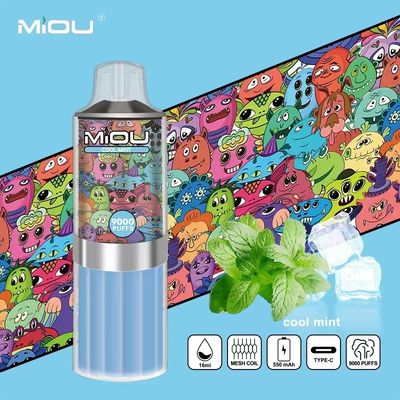 MIOU 9000 18ml 일회용vape E 액체 사전 채워진 종류 맛