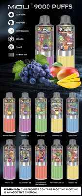 MIOU 9000 18ml 일회용vape E 액체 사전 채워진 종류 맛