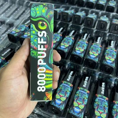 Waspe 8000 퍼프 바 일회용 펜 포드 650mAh Type-C 충전식