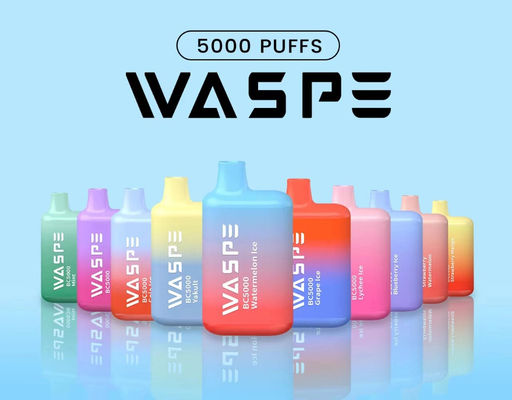 와스페 5000 PUFFS 재충전 할 수 있는 일회용 바이프 13ml 미리 채워진 수액