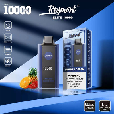 엘리트 10000 펌프 재충전 가능한 일회용 배포장치 1.2ohm 저항 Mesh 코일 8 과일 맛