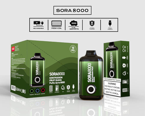 소라 8000 파프 재충전 가능한 E 담배 믹스 과일 플라버스 일회용vape 펜