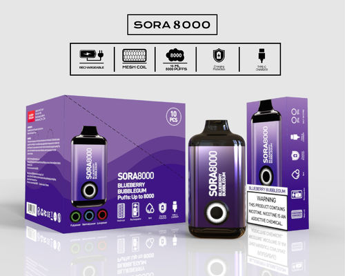 OEM 14ml 8000 Puffs 맛있는 일회용 Vaping Sora Pen 1.1ohm Mesh 코일