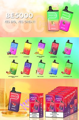 14ml 꽉 채워진 유액 전자 담배 POCO BE5000 Pod Big Puff Vape 0% 2% 5% 니코틴
