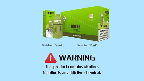 BREZE STIIK 650mAh 배터리 용량 및 둥근 방울 끝으로 미리 채워진 일회용 바이프