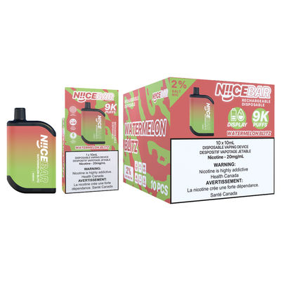 9000Puffs 오래 지속되는 750mAh 배터리 일회용 바이프 펜 15ML E 액체 14 맛