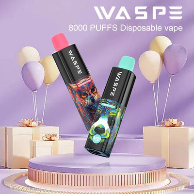 8000Puffs 16ml E 주스 10 맛 일회용 바이프 펜 650mAh 배터리와 메시 코일