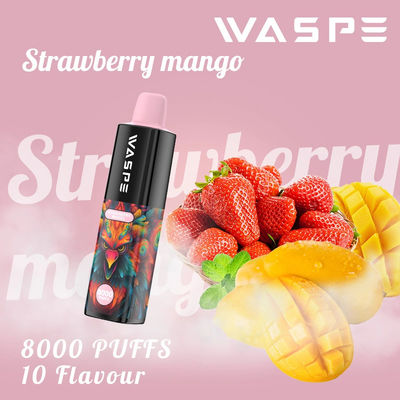 8000Puffs 16ml E 주스 10 맛 일회용 바이프 펜 650mAh 배터리와 메시 코일