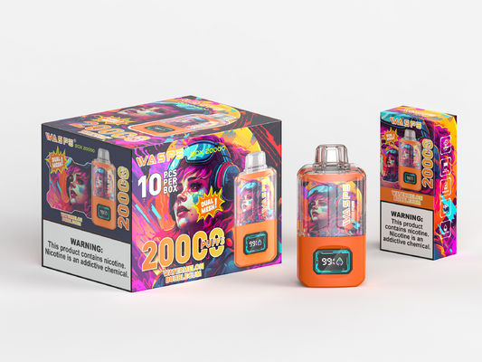 650Mah RGB 라이트 빅 펄프 와이프 24ml 유액과 20000 펄프 Sus304 OEM 색상