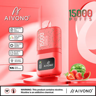휴대용 스마트 잉크 증발기 600mAh 배터리 15 과일 맛 24ml 액체 용량