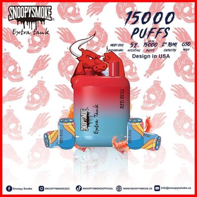 플루트 맛 USA 1.2ohm Mesh 코일 듀얼 18mL E 액체 15000 펌프