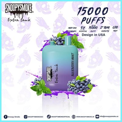 플루트 맛 USA 1.2ohm Mesh 코일 듀얼 18mL E 액체 15000 펌프
