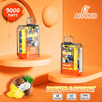 9000 펌프 일회용 바이프 19ml 액체 10pcs 패키지 80g 무게 C형 재충전