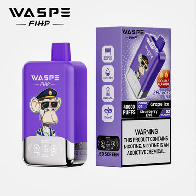 40000 펌프 이중 맛 WASPE FiHP 40K 36mL 사전 채워진 일회용 배프